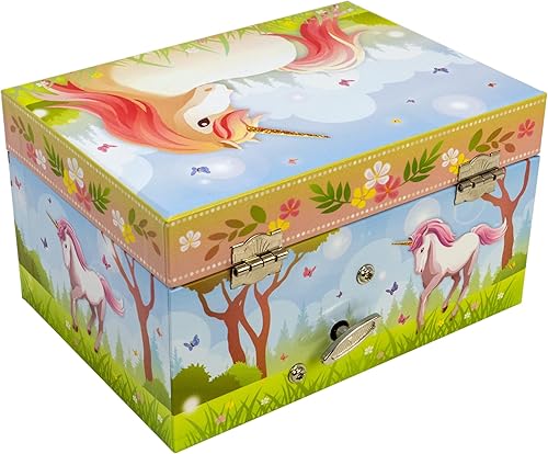Miniatura 5 de Joyero musical de recuerdo de unicornio mágico con collar de corazón de unicornio