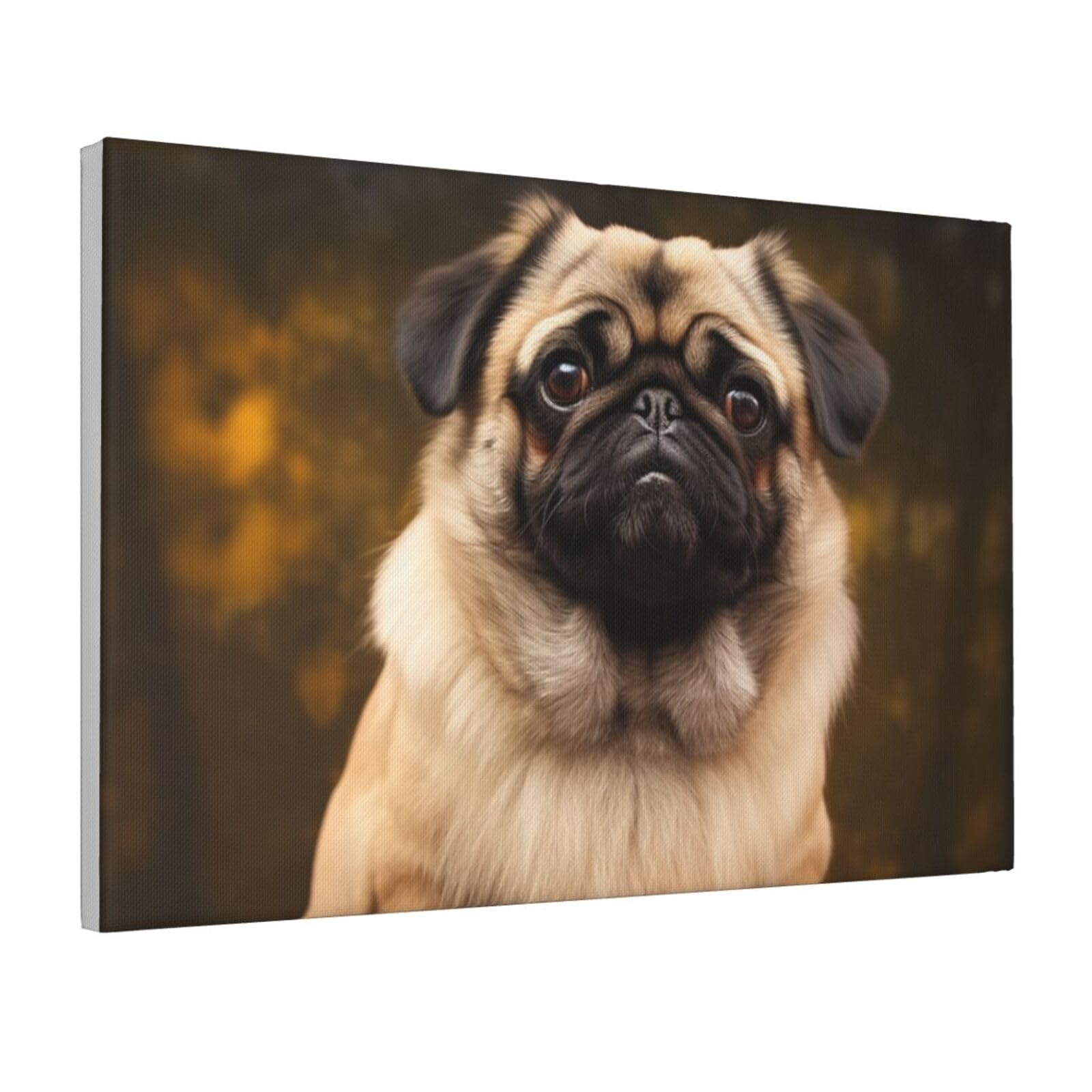 Framed Wall Art for Living Room Art Work, Pug Dog Picture Prints Modern Office Wall Paintings Poster Aesthetic Wall Decorations for Home Decor Ready To Hang 12"x18"