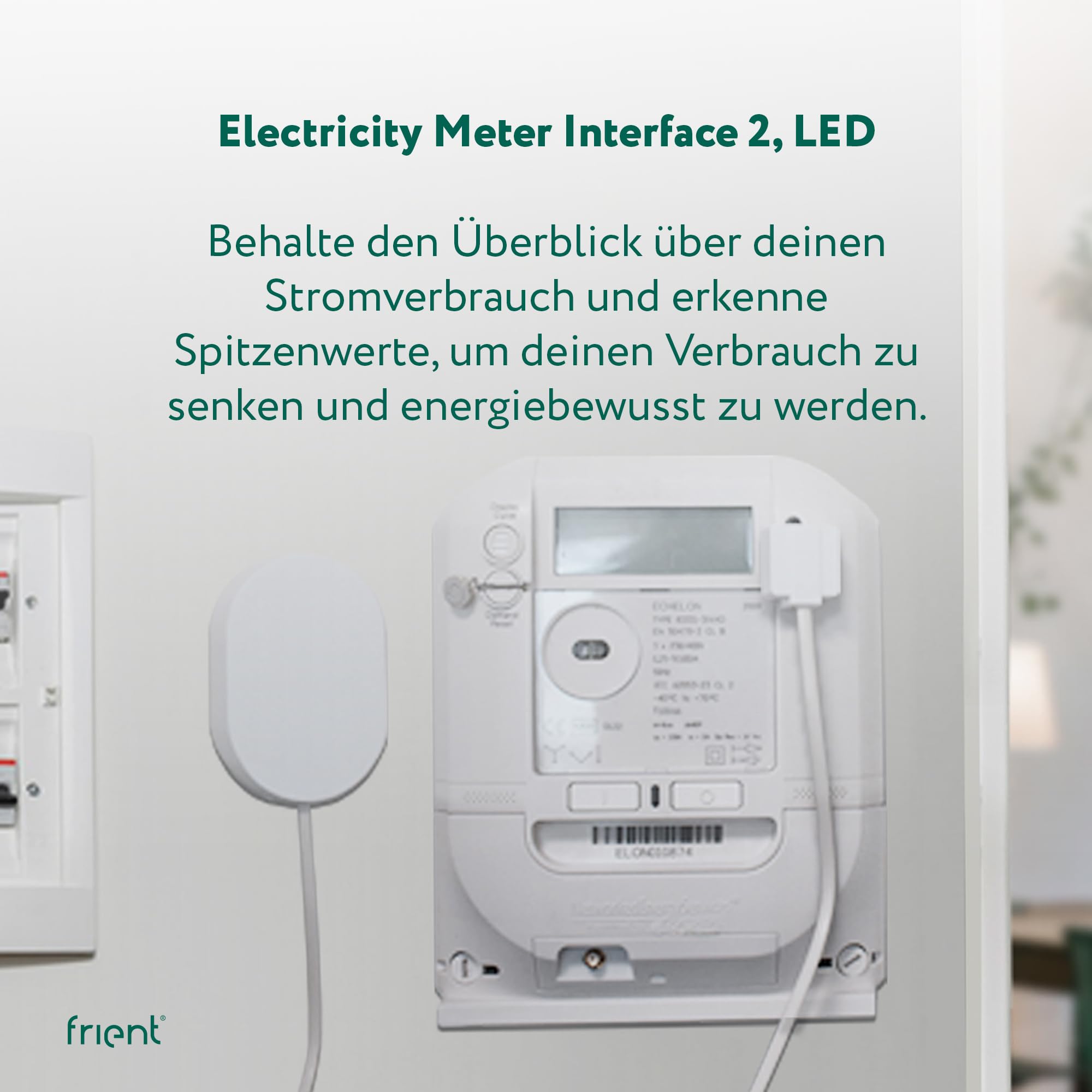 frient Electricity Meter Interface 2 LED | drahtlose Zählerauslesung | Energieverbrauchsüberwachung | für Stromzähler mit LED-Output | Zigbee | funktioniert mit Homey, Home Assistant und SmartThings