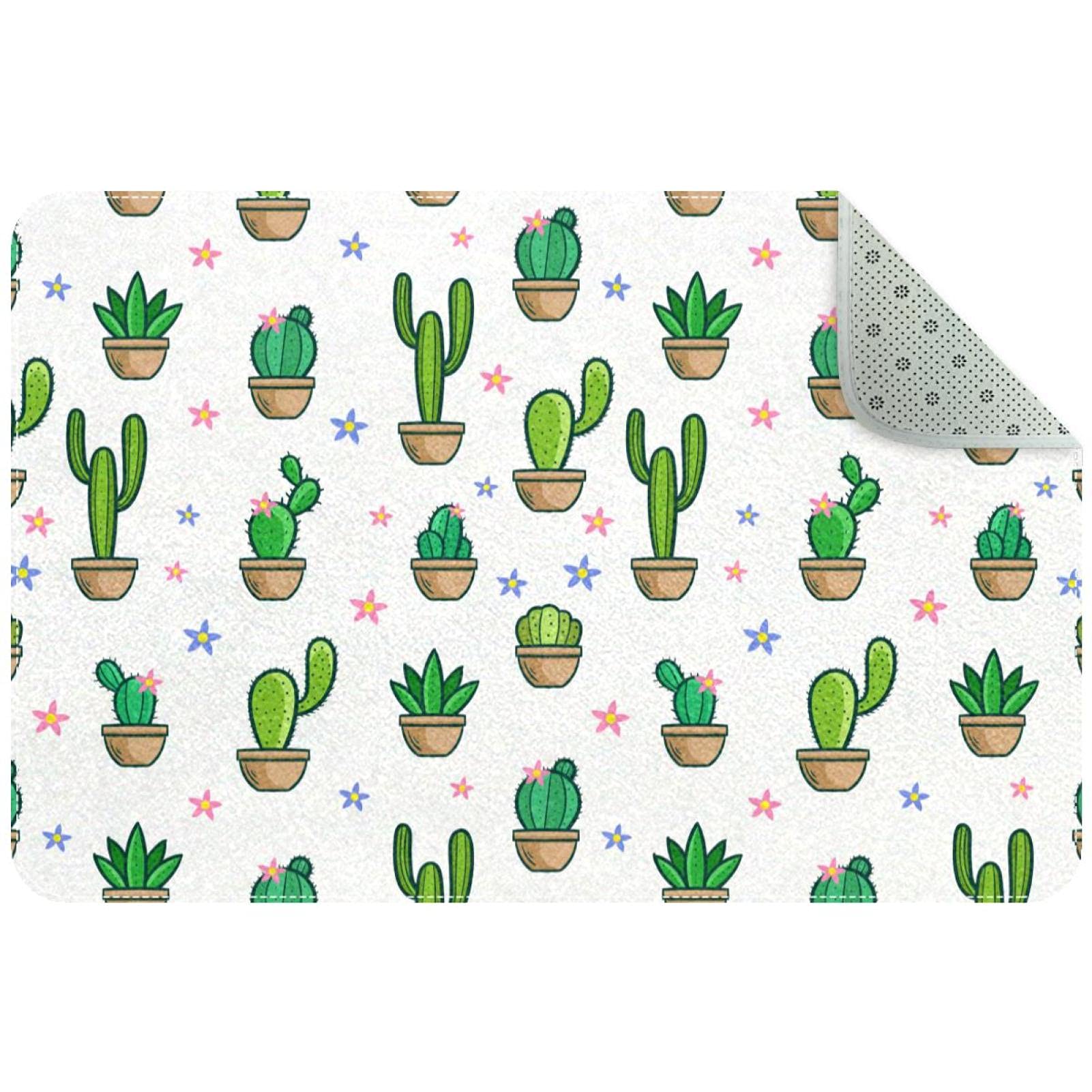 laire DanielGreen Cactus Decorative Rug Living Room Rectangle Rug Girl Rug Bedroom And Living Room 60x40cm
