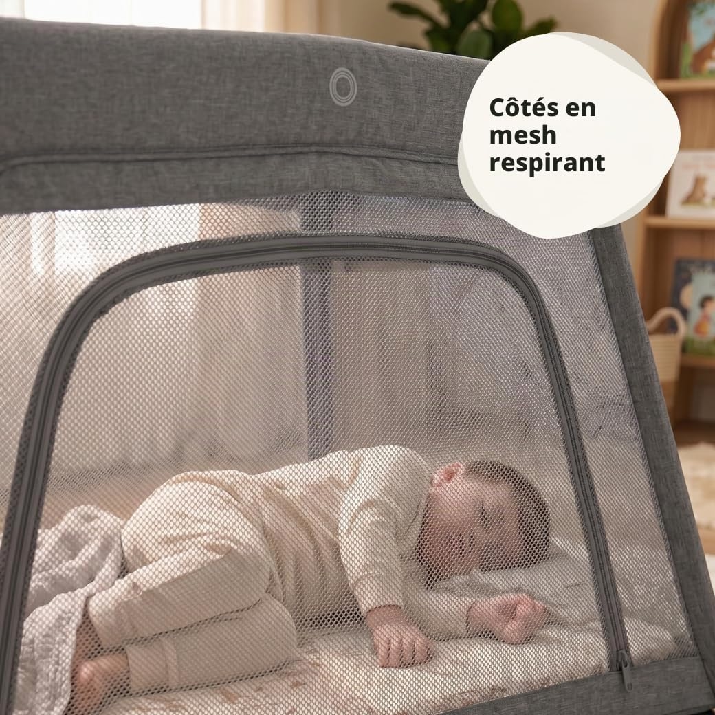 Venture Le lit bébé de Voyage Airpod Comprend Un Matelas en Mousse et Un Sac de Transport de 100 x 60 cm (Argent)