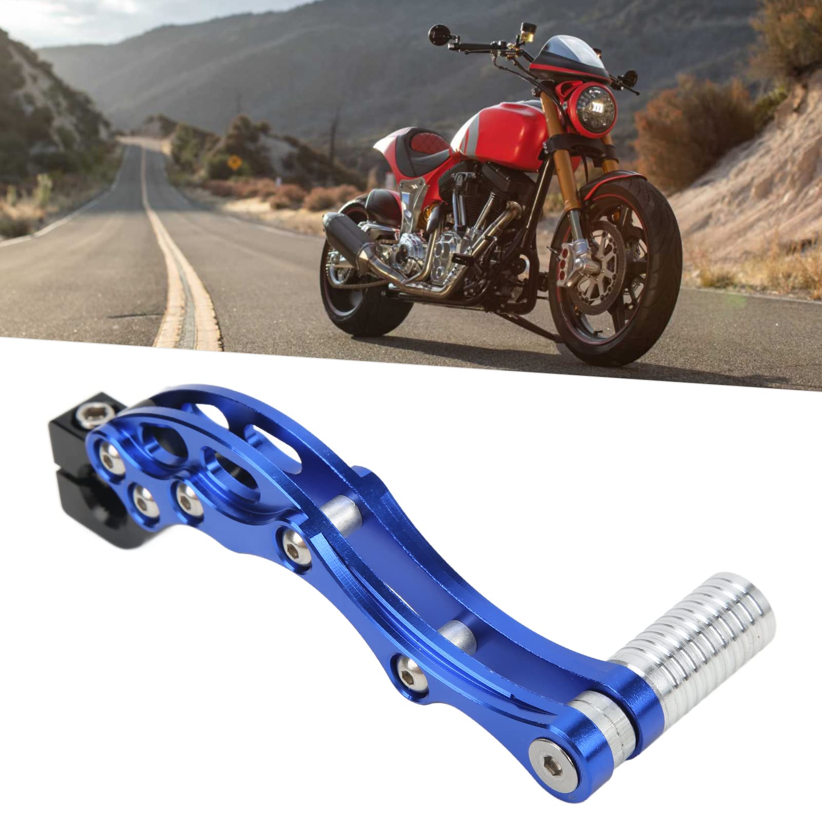 Leva di avviamento a pedale, leva di avviamento a pedale per moto, leva di avviamento universale in lega di alluminio ad alta resistenza per scooter da moto(Blu)
