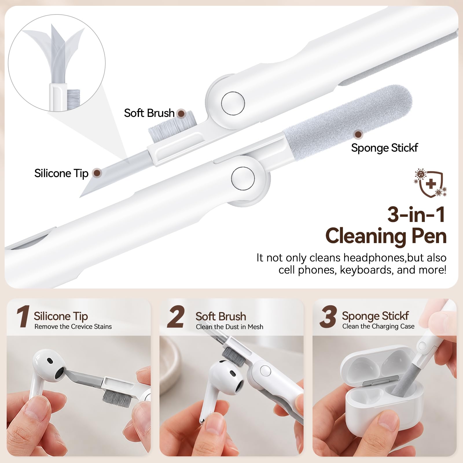 Etui kompatybilne z AirPods 4, miękki materiał silikonowy do etui AirPod 4, odporne na zarysowania, zestaw do czyszczenia i breloczki do kluczy, odpowiednie do AirPods Pro 4th (2024