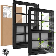 18" W x 27" H Shed Window,Sliding Window, Aluminum Gray Flush Mount with Tempered Glass and Stainless Steel Screen, Playhouse Window, Chicken Coop Window, Household Window.Gray 2 Pack