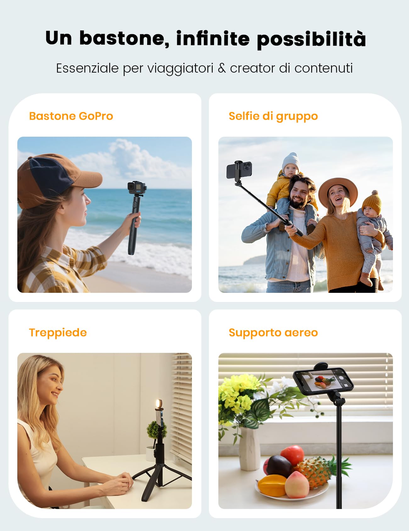 ANXRE Treppiede Smartphone Con Luce, NT99 172cm Bastone Selfie Kit Per Foto E Video Per Cellulari, Supporto Cellulare Cavalletto Telefono Con Control Remoto Compatibile Con Phone/Gopro/Telecamera