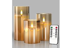 3 Pack World Market Decor LED Flameless Battery Operated Realistic Wax Candle...