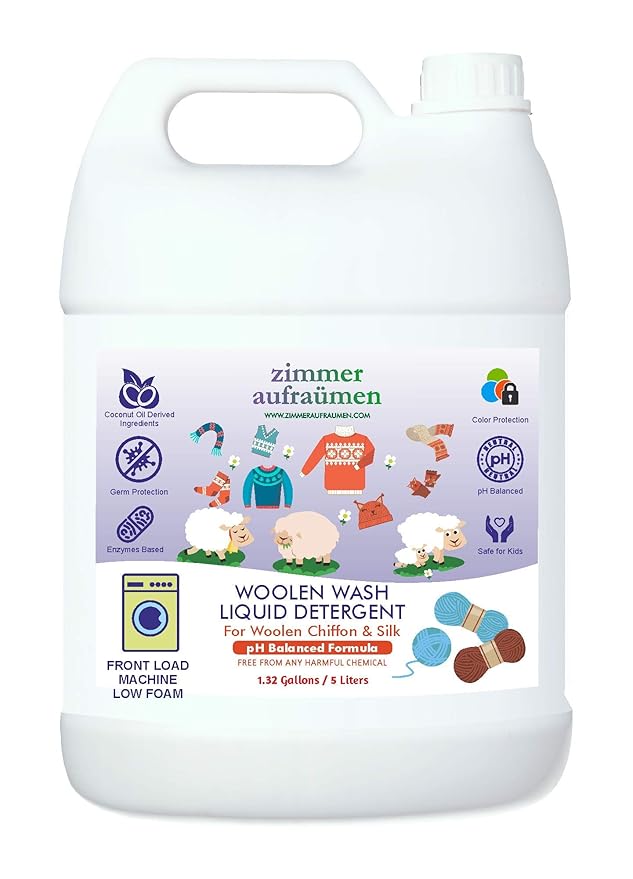 Zimmer Aufraumen Liquid Detergent for Woolen, Winterwear, Chiffon & Silks (Low Foam & Mild) 5L
