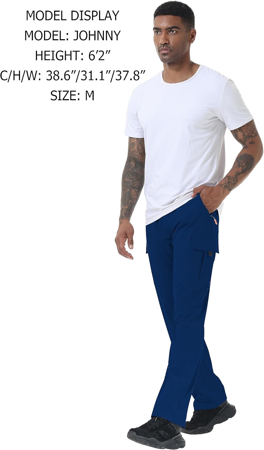 INNERBUT Mens Hiking Cargo Pants Lightweight Quick Dry Athletic Zipper Pockets Outdoor Pants