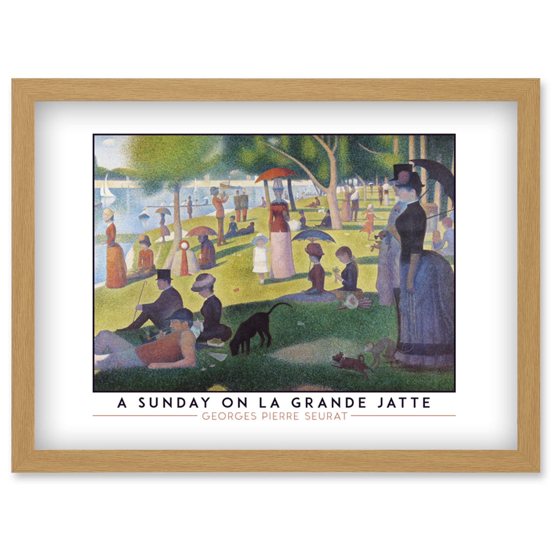 Wee Blue Coo Georges Pierre Seurat A Sunday On La Grande Jatte Painting Artwork Framed Wall Art Print A4