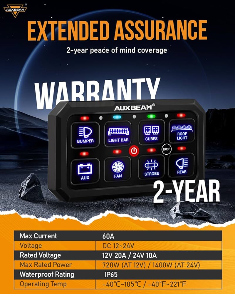 Auxbeam 8ギャングスイッチパネル RB80 Amazon.co.jp: Auxbeam 8ギャングスイッチパネル RB80 XL 5.3