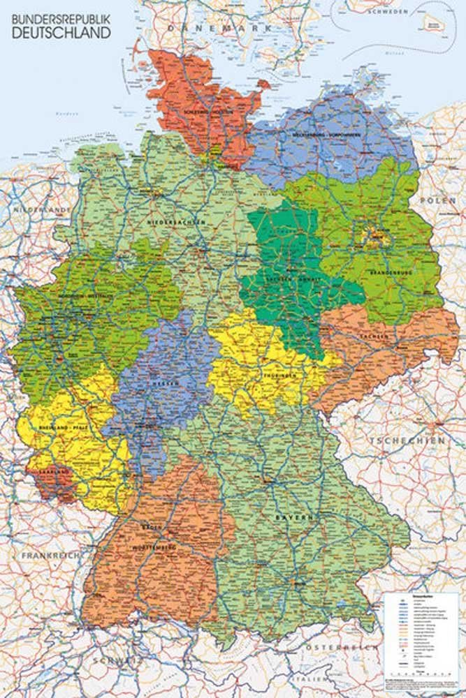Empire Merchandising Poster – Map of Germany + Accessories multi-coloured