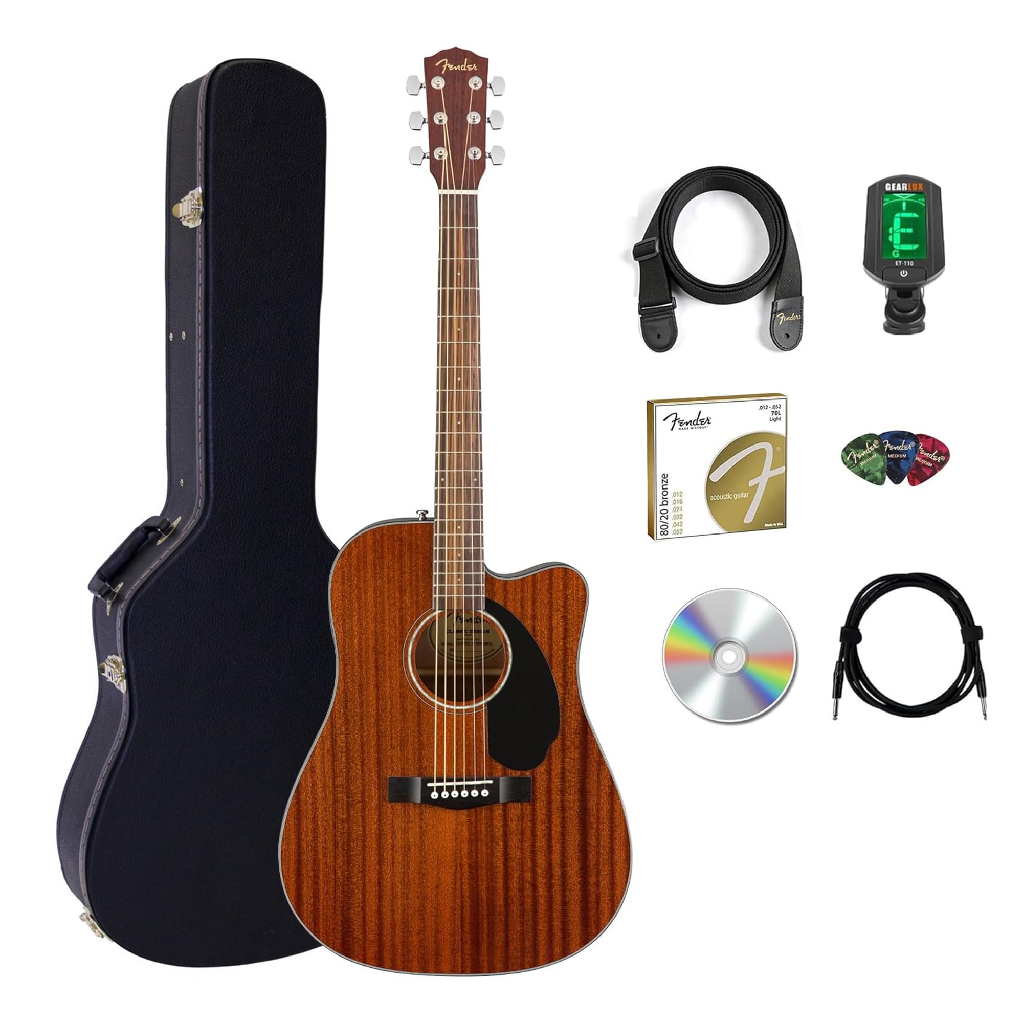Amazon.com: Fender CD-60SCE Solid Top Dreadnought Acoustic