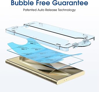 amFilm 2+2 Pack One Touch Tempered Glass Screen Protector for Samsung Galaxy S24 Ultra 6.8 Inch Camera Lens with Rotector, 9H Hardness, Easy Installation, Bubble Free, Case Friendly