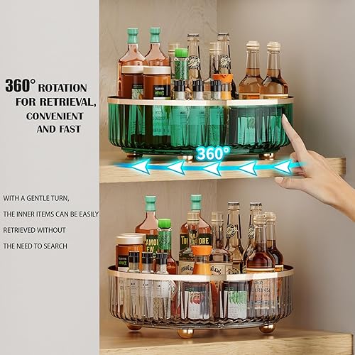 Miniatura 6 de UEOE Clear Lazy Susan - Organizadores y almacenamiento de despensa, organizador giratorio de 11 pulgadas, estante de almacenamiento giratorio para