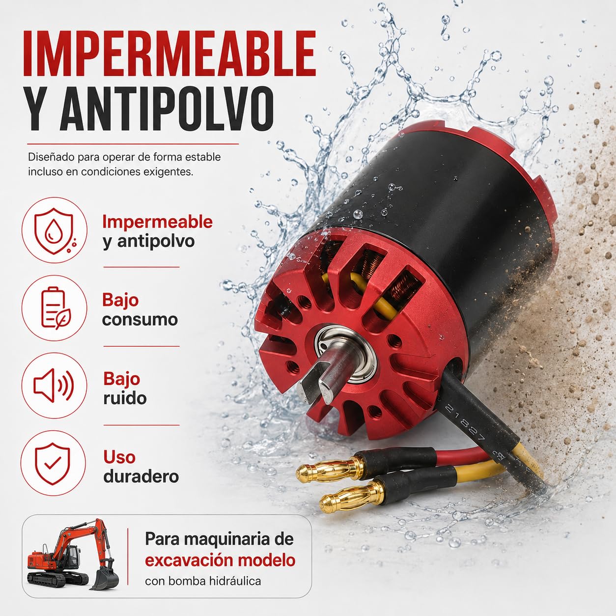 Motor sin Escobillas 5065 270KV 1800 W para Bomba Hidráulica