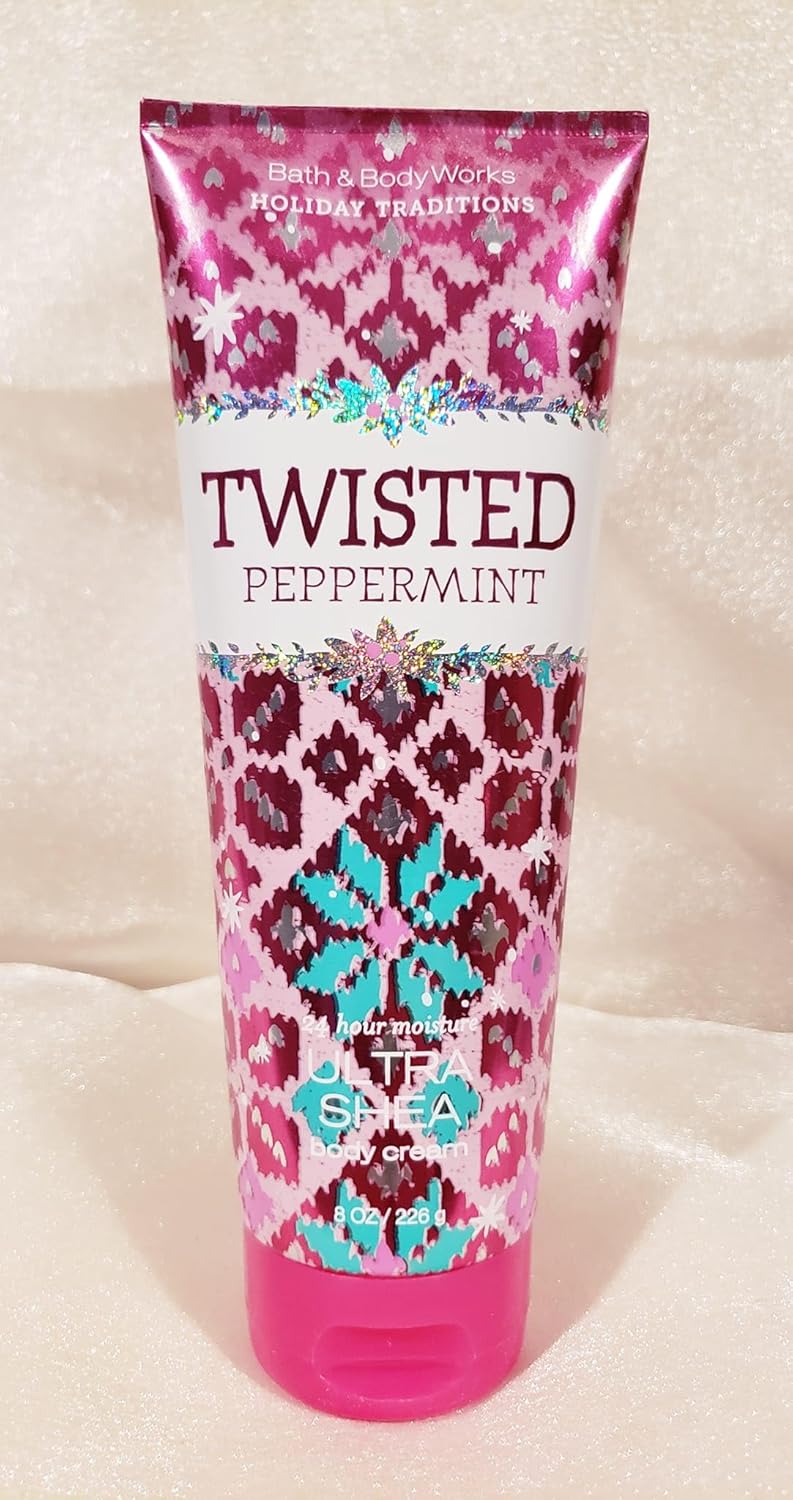 Bath & Body Works TWISTED PEPPERMINT 24 Hour Moisture Ultra Shea Body Cream 8 oz / 226 g - Image 6