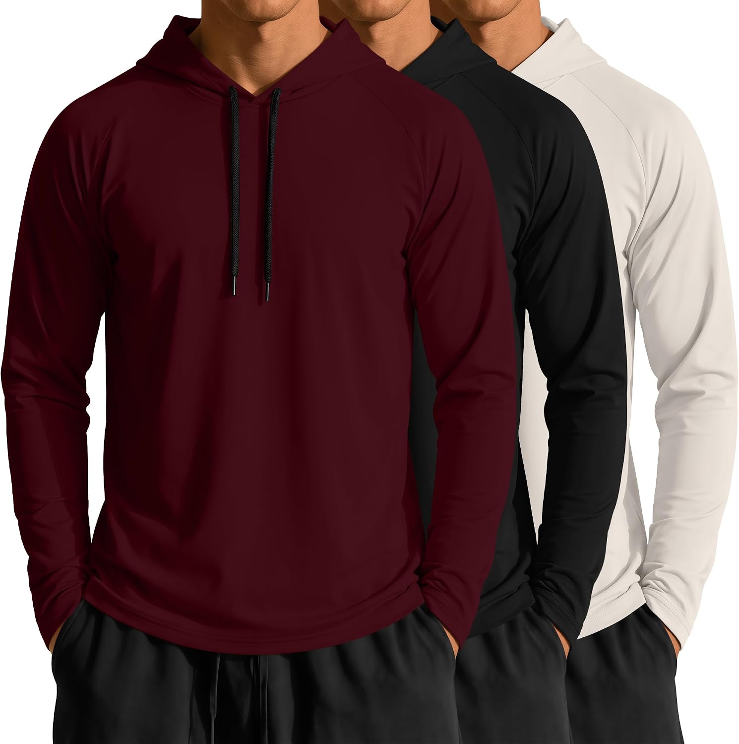 Ficerd 3 Pack Mens Big and Tall Long Sleeve Pullover Hoodies