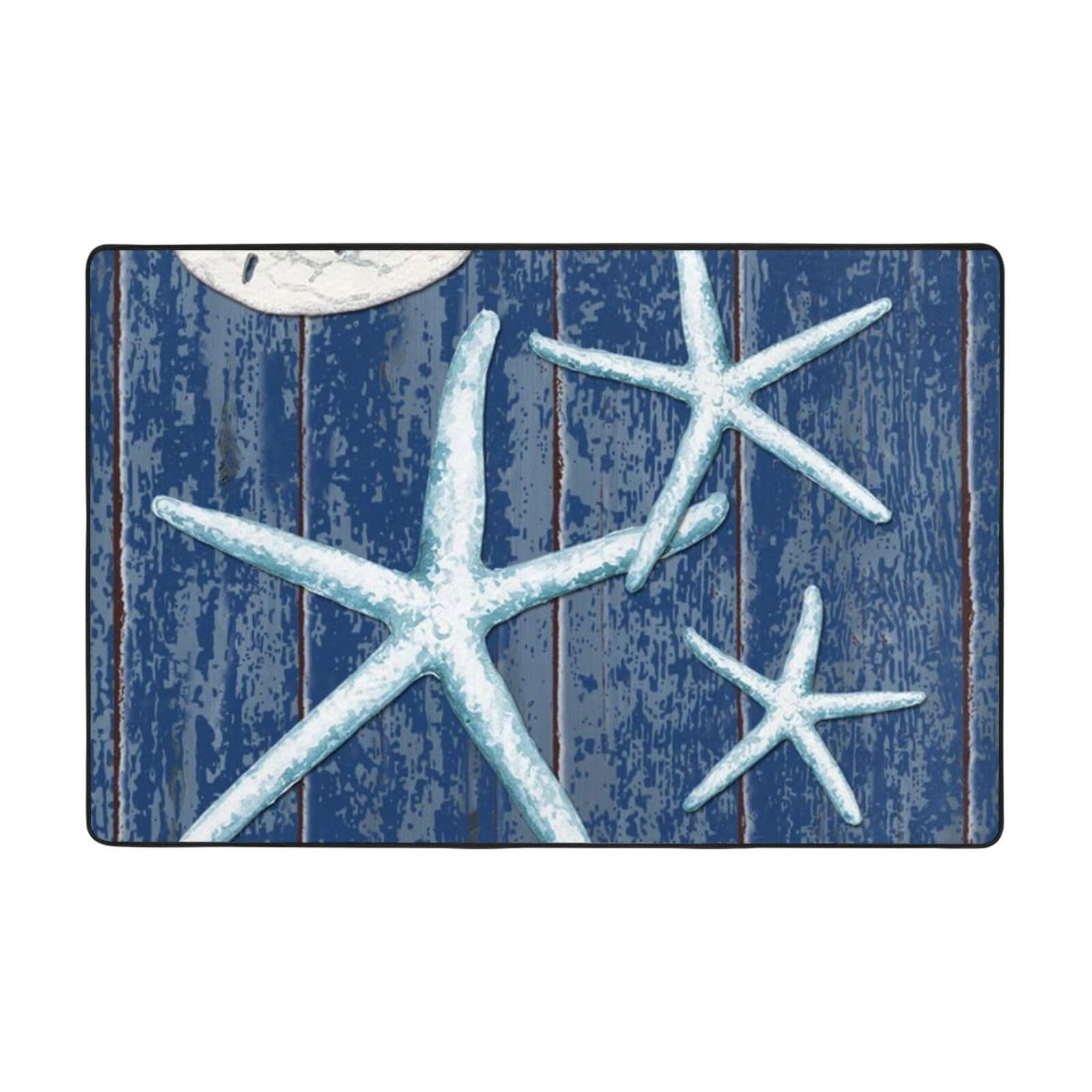 Tapis en flanelle absorbant et antidérapant imprimé coquillage