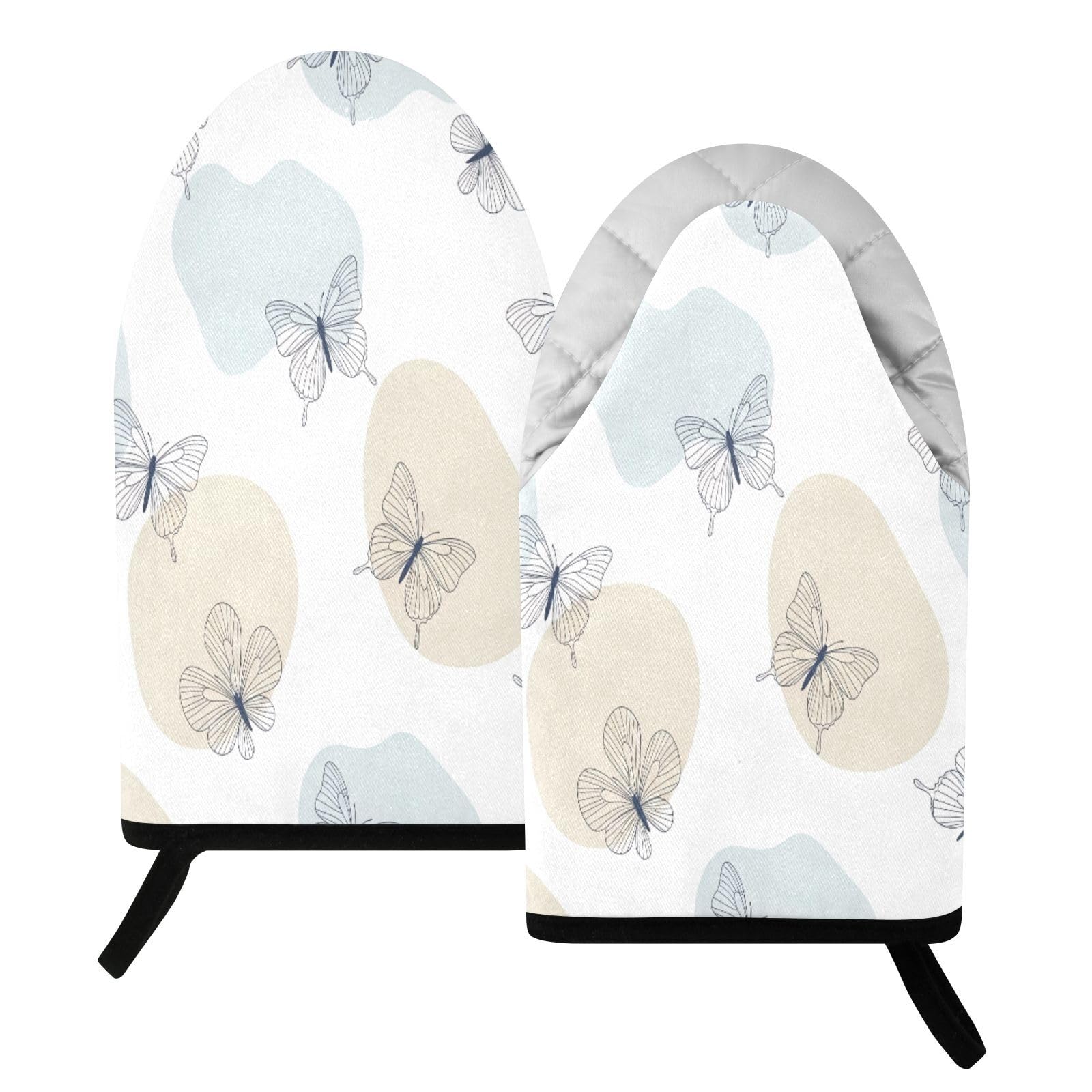 BURSTDDY Butterfly Oven Mitt,Heat Resistant Kitchen Mitts for Cooking