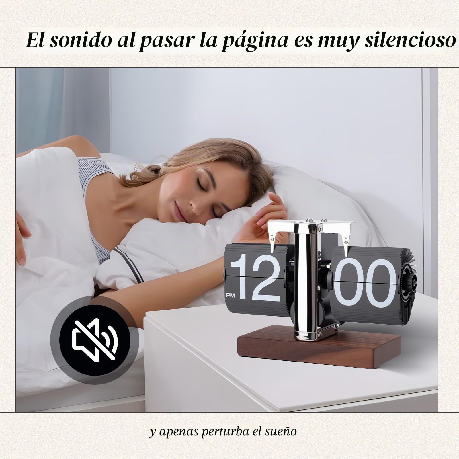 Gugxiom Reloj Digital abatible Retro automático Que Funciona con Pilas, Ideal para Decorar el hogar, la Oficina o Cualquier Estancia. (Negro Acero Inoxidable)