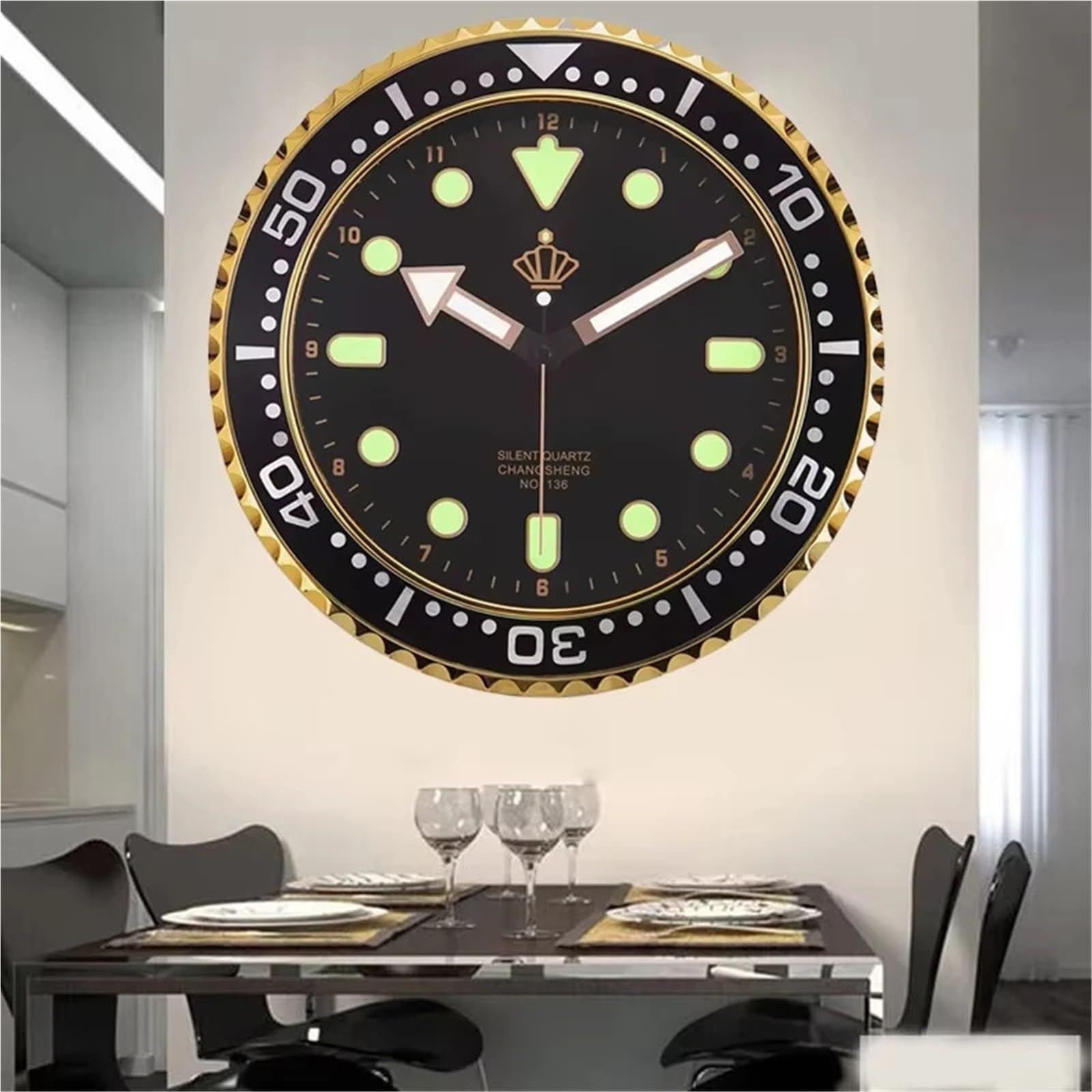 Orologio da parete Nuovo orologio da parete creativo di lusso Design moderno Orologio arte della digitale grandi dimensioni for la casa reloj de pared(30cm B2)