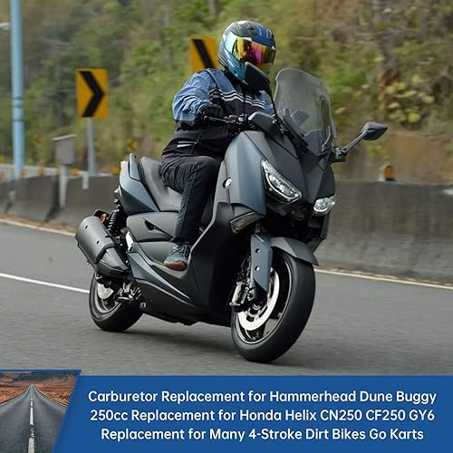 Miniatura 6 de WFLNHB Repuesto de carburador para Hammerhead Dune Buggy 250cc de repuesto para Honda Helix CN250 CF250 GY6
