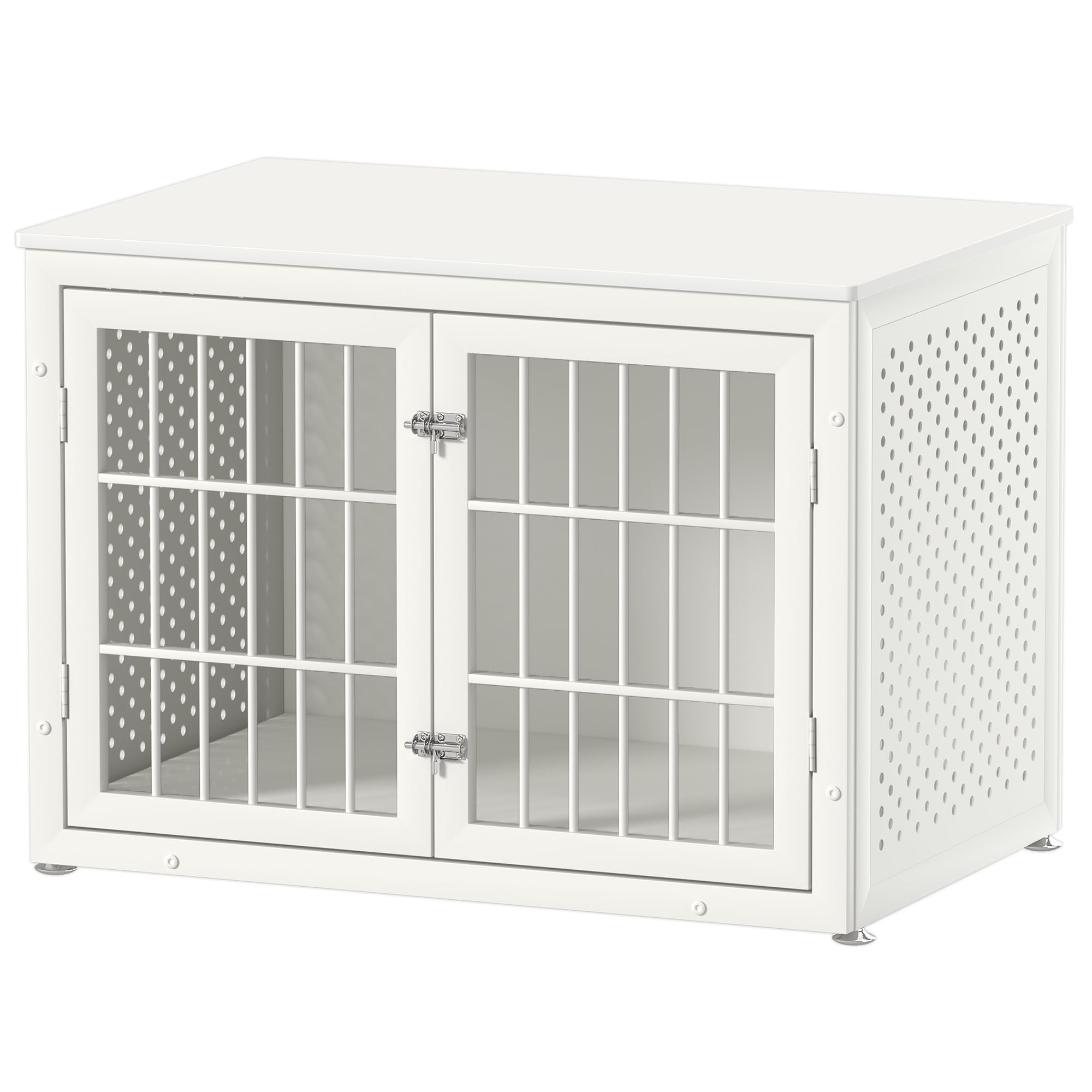 rehomerance 38" Heavy Duty Dog Crate Furniture for Large and Medium Dogs,Wooden Metal Kennel for High Anxiety Dogs, Chew Proof Pet Cage Indoor,