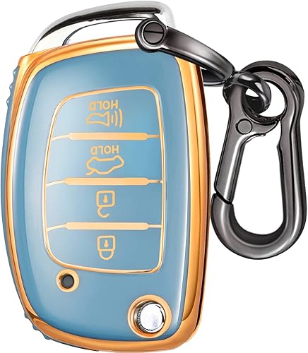 Toykee Funda para llavero Hyundai accesorios para Elantra Sonata Tucson Santa Fe Ioniq GT 4 botones funda de TPU anillo en D y gancho negro disponible en Yaxa Colombia