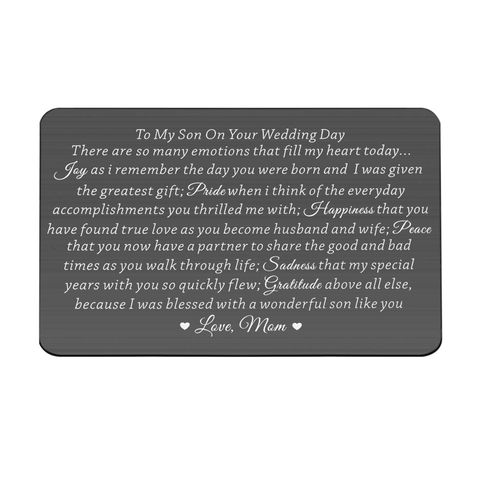 Lywjyb Birdgot Son Wedding Gift from Mom Son Gifts to My Son Gift Mom to Son Gifts Touching Mother to Son Poem Gift Son Wedding Gift from Parents