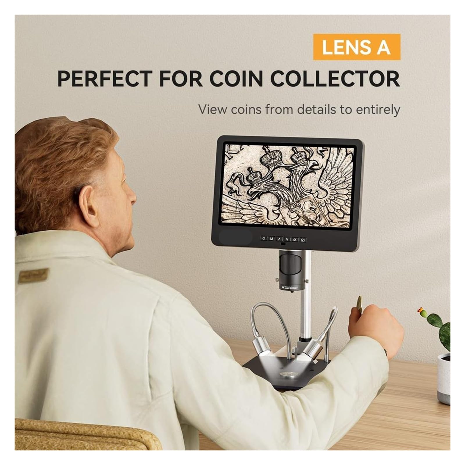 Microscopio Digital LCD 2160P 24MP 1500X con Lupa para soldar Monedas, Kit de observación biológica, Pantalla de 7 Pulgadas, inspección de Control de Calidad, 3 Lentes