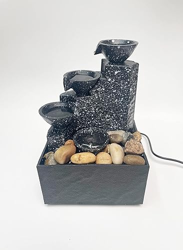 Miniatura 2 de Fuente de mesa, fuentes de agua pequeñas USB de escritorio con piedras irregulares y luces LED decorativas