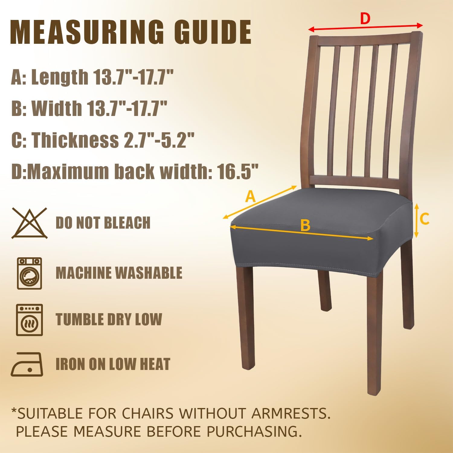 JQinHome Chair Slipcover Waterproof Dining Chair Seat Covers