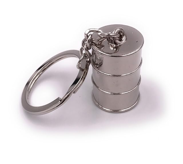 H-Customs barril de aceite barril llavero de plata