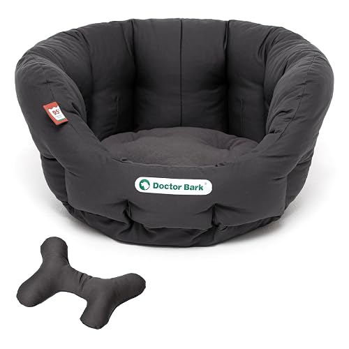 Doctor Bark Cama ortopédica redonda para perros I Donut, gris, 55 x 50 cm