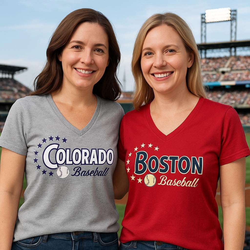 Women's Baseball Short Sleeve V-Neck Shirt - Image 5