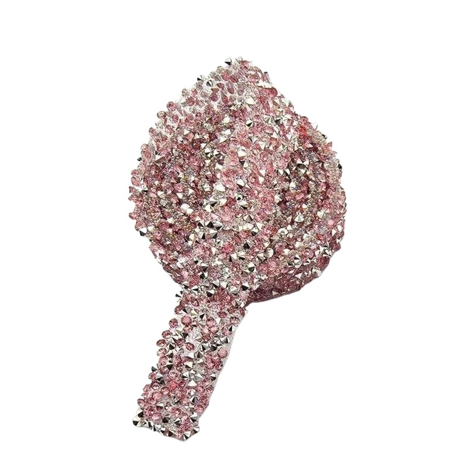 Glitter Tape, DIY Colours Strips Roll 2 Yards Crystal Strass Tape Rhinestone Iron On Dress Multicolor(Pink)