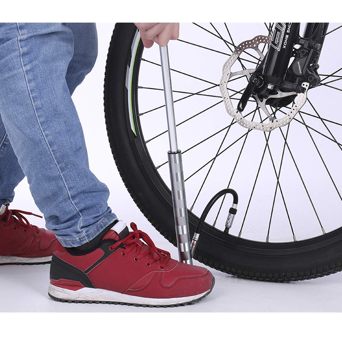 Fahrradpumpe Fahrrad-Fahrrad Minipumpe Tragbare Boden Externe Manometer Inflator Hohe Qualität Externe Manometer Fahrradpumpe