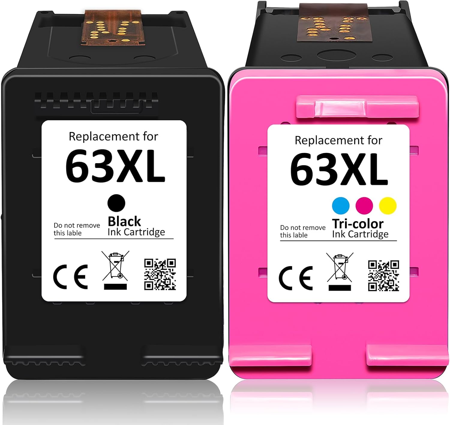 Printer Ink 63 for HP 63XL Ink Cartridge Combo Pack Black/Color for HP 63 Ink Works with OfficeJet 3830 4650 4655 5252 Envy 4520 4512 DeskJet 2130 2132 3630 Printer
