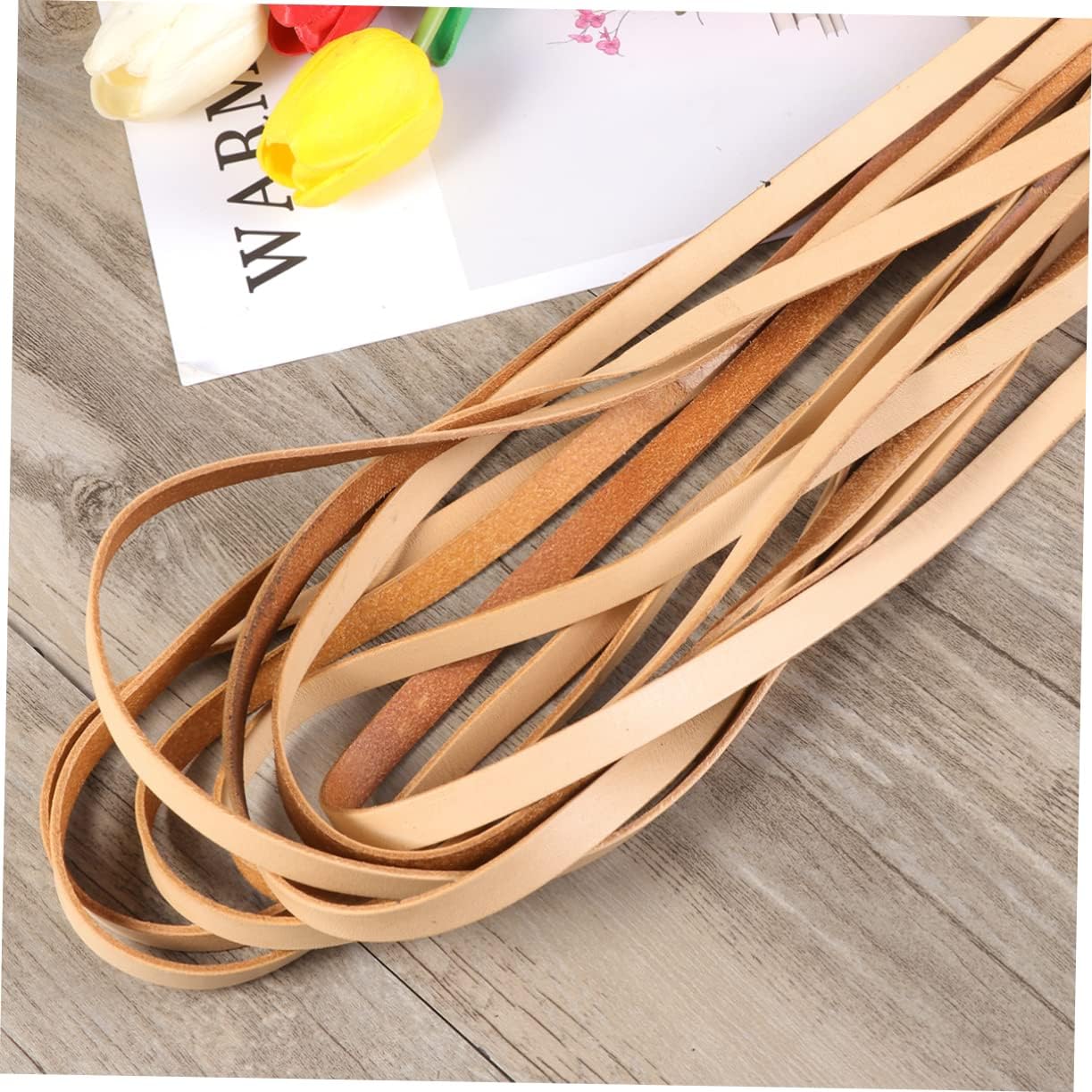 Gadpiparty Meters Cowhide Rope Wide Thick Leather Cords for Jewelry Making for Bracelets and Necklaces Durable DIY Supplies Natural Color