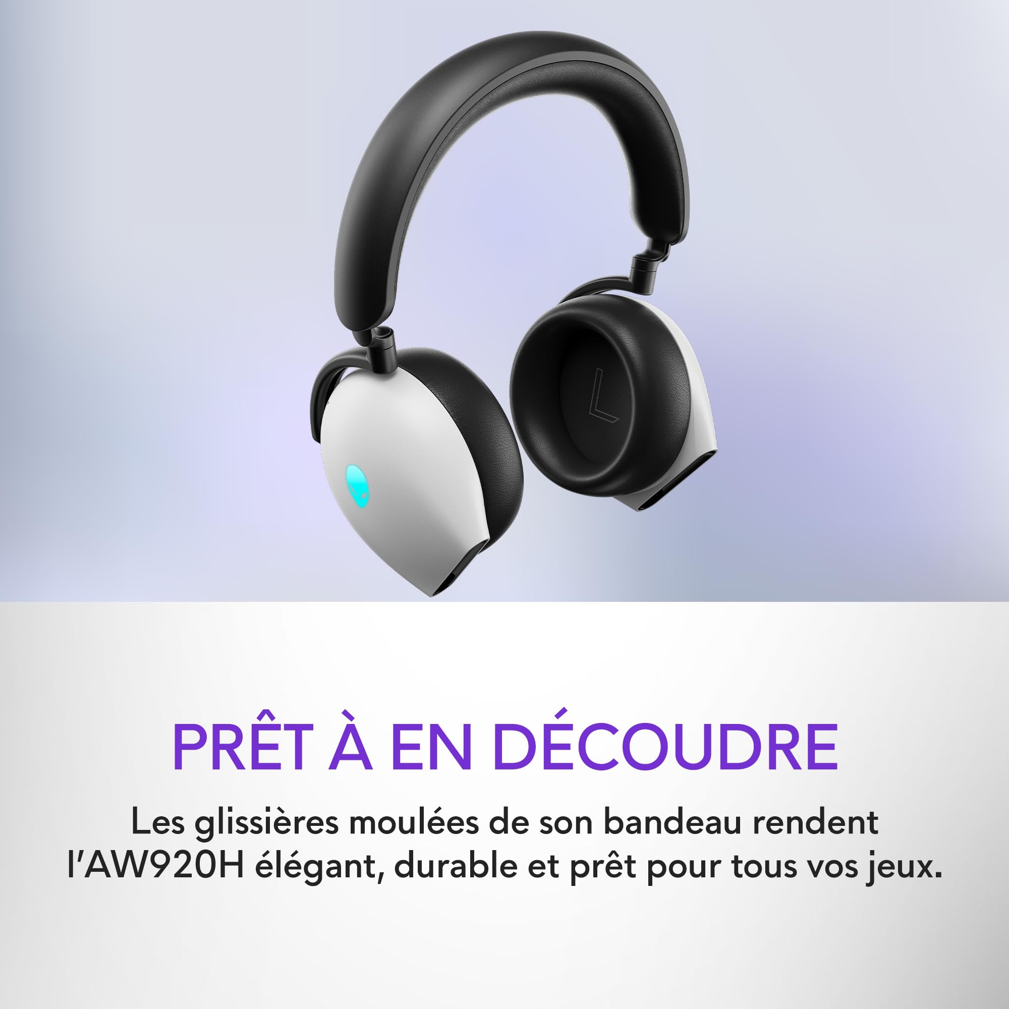 Casque de gaming Tri-Mode sans fil Alienware - AW920H, Lunar Light
