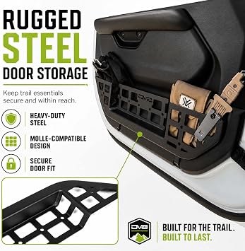DV8 2mm Steel Jeep Door Pockets for 2018-2026 Wrangler JL