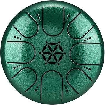 Rain Drum,Rain Drum for Outside, 5 Inch Steel Tongue Drum 8 Notes Handpan Drum with Drum Mallet Finger Picks for Beginners Adult Children Entertainment Healing Festival ItemGreen