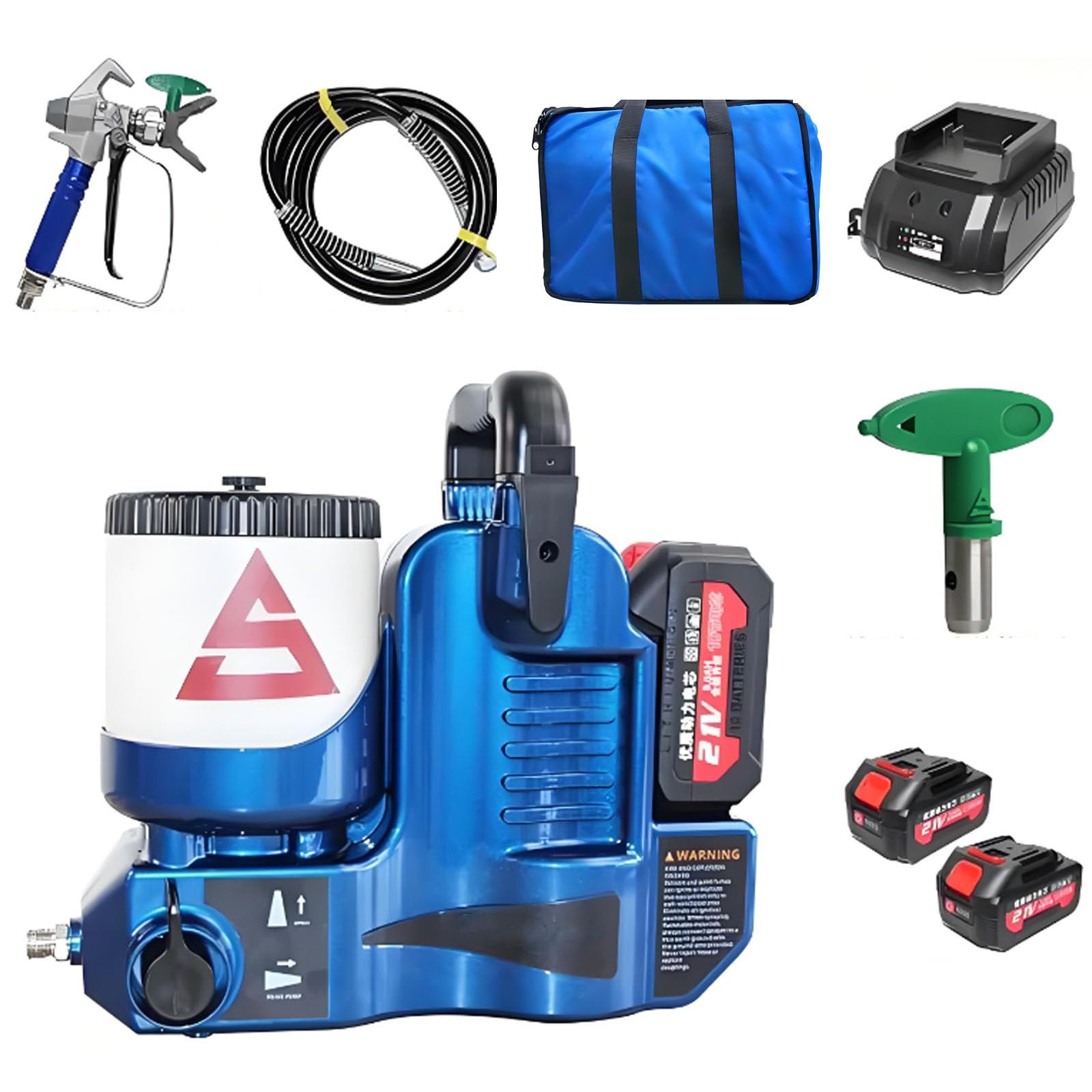 BOOZXCV 2026 Electric Airless Paint Sprayer - 650W High Pressure Automatic Paint Sprayers with 5000mAh Dual Battery & 2000 PSI & 1.7L Hopper, Pro Cordless Wall-Paint Spray-Gun for Large Projects