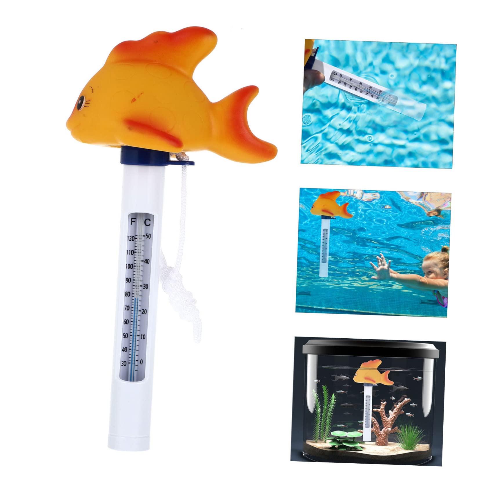 BESPORTBLE 3 Pièces Thermomètre jouet de bain étang jouets d'animaux jouets d'extérieur jouet d'extérieur avec échelle poisson rouge flotteur en plastique bassin piscine