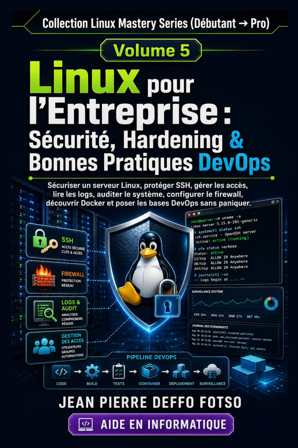 Linux pour l’Entreprise : Sécurité, Hardening & Bonnes Pratiques DevOps: Sécuriser un serveur Linux, protéger SSH, gérer les accès, lire les logs, ... pratiquer et administrer comme un pro)