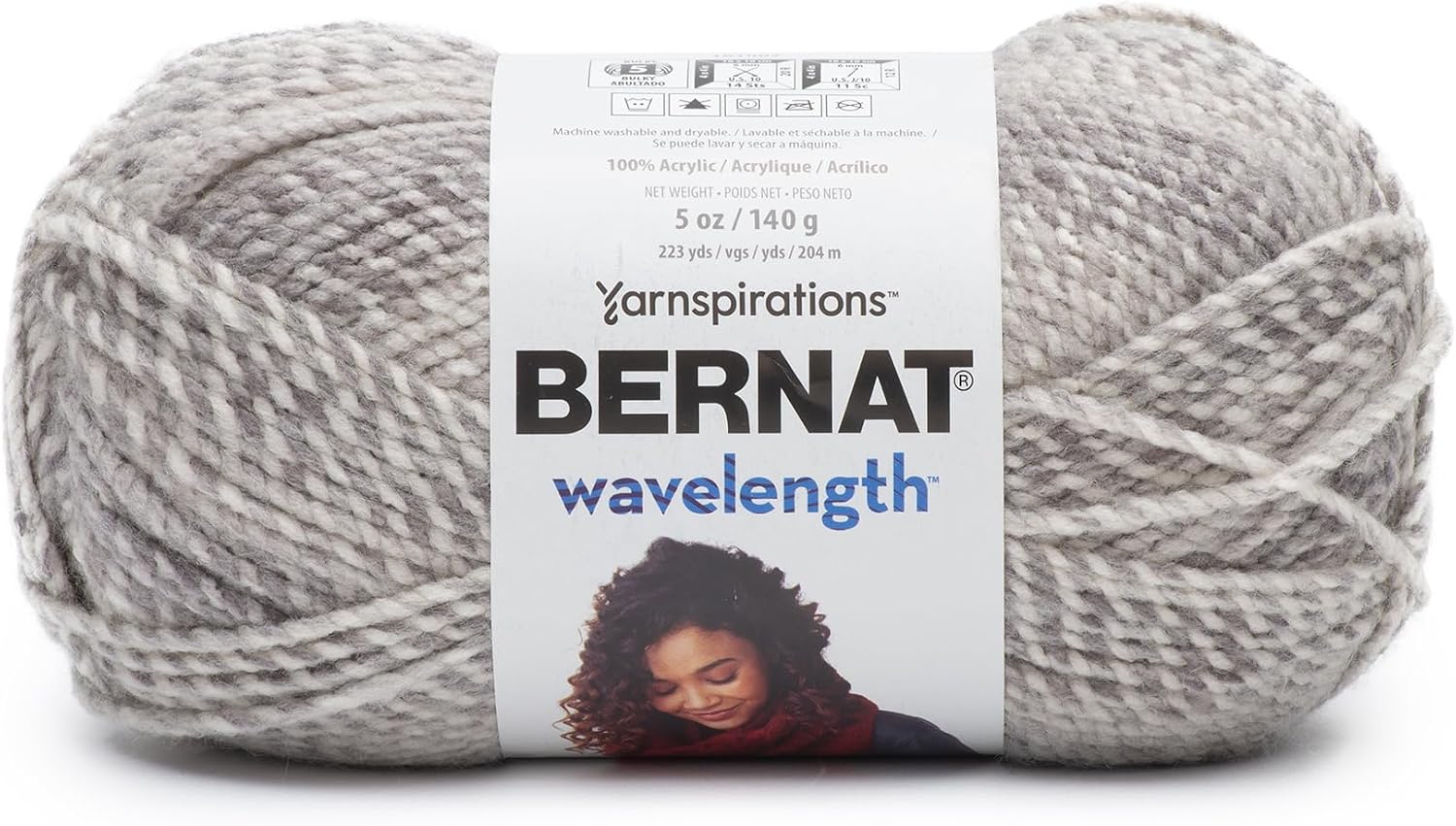 Bernat Wavelength Pearl Yarn - 3 Pack of 5oz/140g - Acrylic - #5 Bulky - 223 Yards - Knitting & Crochet