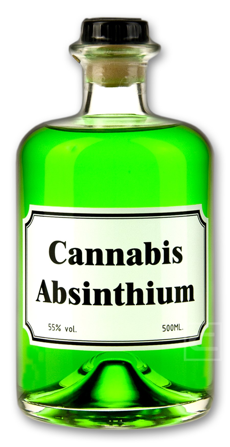 Cannabis Absinthium 0,5l - 55% vol. Alc. + 4x Absinth Glas "Versailles" 200ml + 4x Absinth Löffel "Antique"