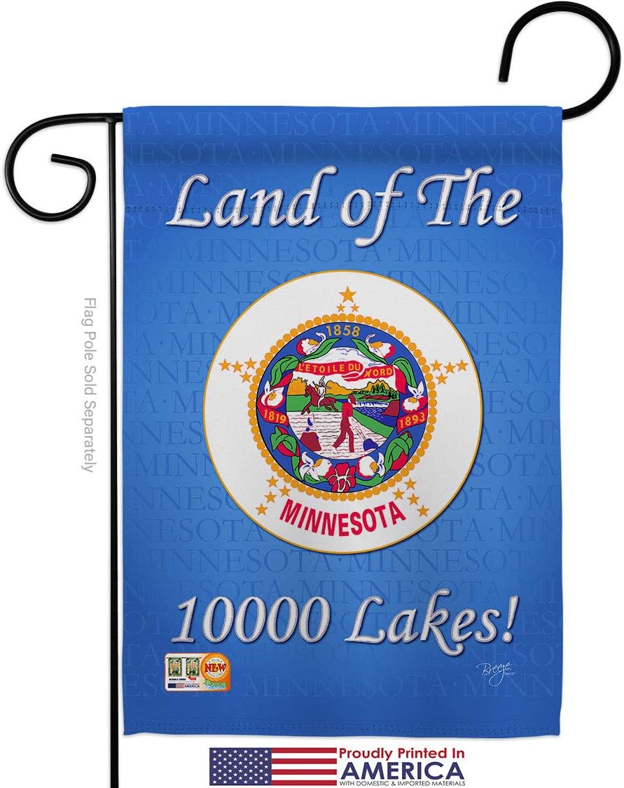 Minnesota Garden Flag Set Wall Holder Americana States USA American Territories Republic Country Particular Area Small Decorative Gift Yard House Banner Made In 13 X 18.5