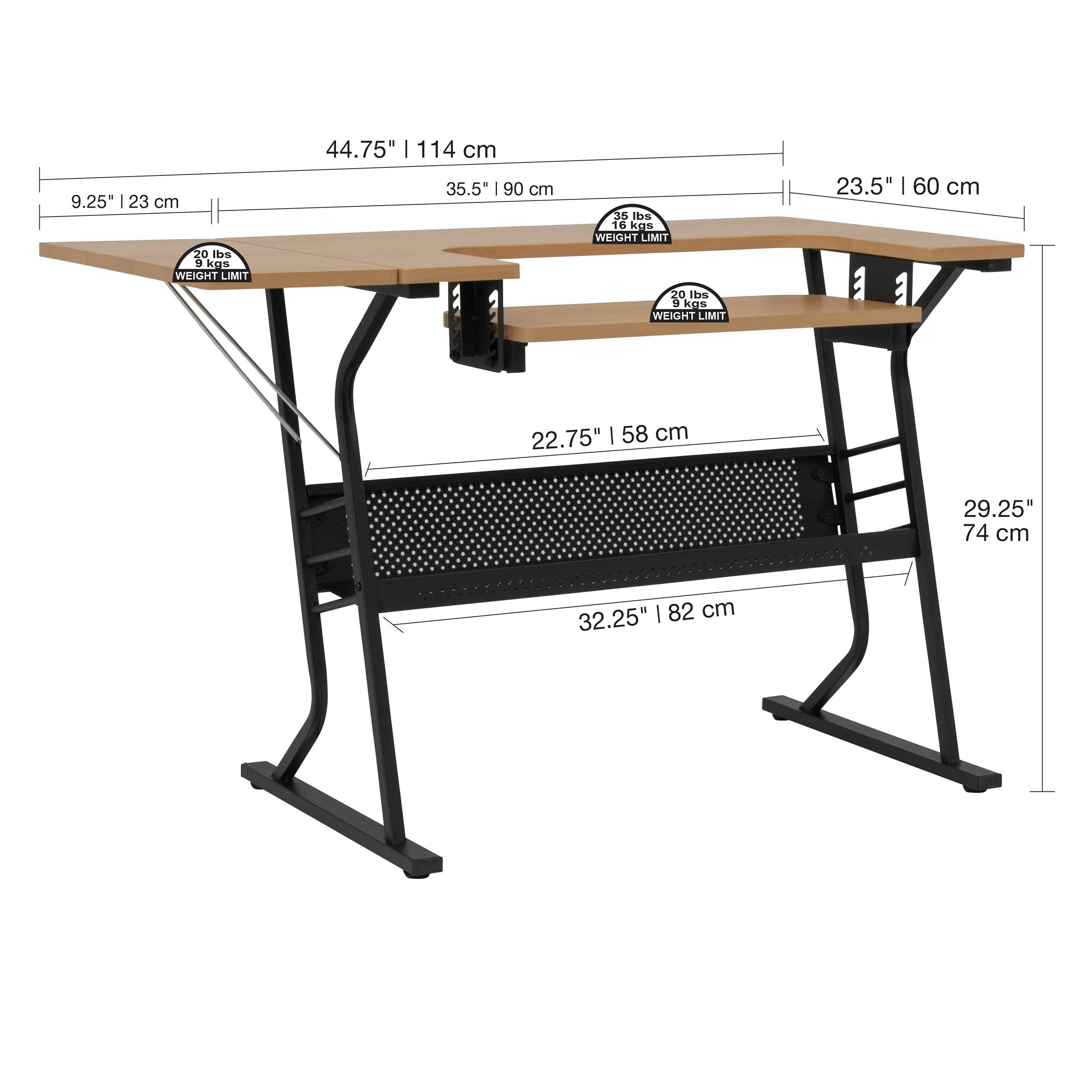 Sewing Online Eclipse hobby/stół do szycia w kolorze czarnym/klonie 13368