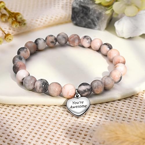 Miniatura 4 de VGWON Regalos únicos inspiradores para mujeres, pulseras de piedra natural, regalos de cumpleaños para mejores amigas para mujeres y adolescentes, a